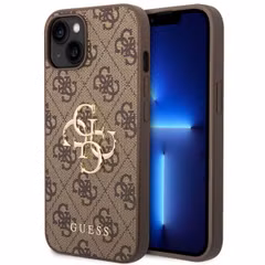 Guess 4G Metal Logo Back Cover für das Apple iPhone 14 - Braun