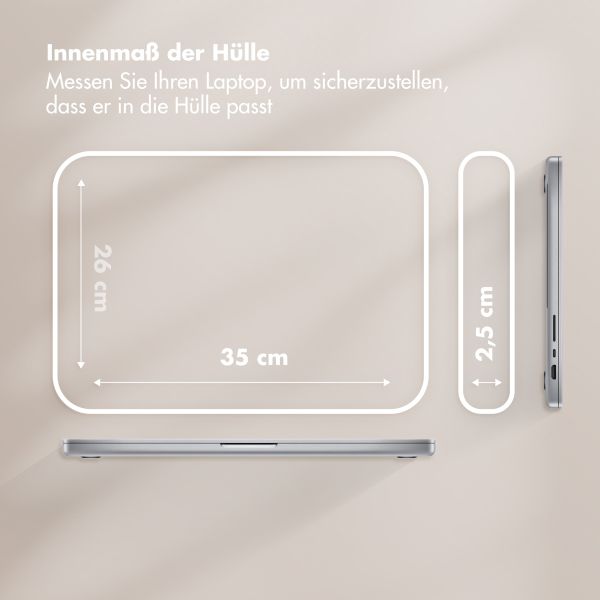 Selencia Puffy Laptop Hülle 15-16 Zoll - Laptop Sleeve - Beige