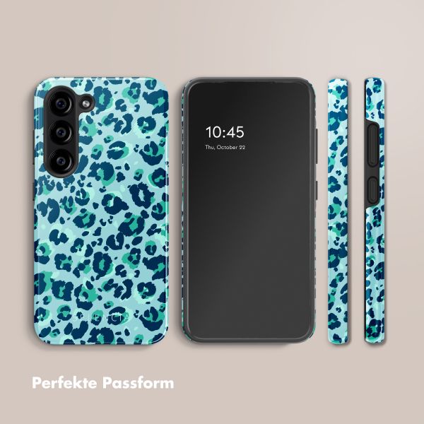 Selencia Vivid Tough Back Cover für das Samsung Galaxy S23 - Wild Spots Light Blue