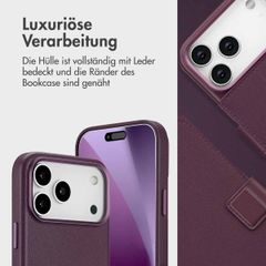 Accezz 2-in-1 Klapphülle aus Leder mit MagSafe Apple iPhone 17 Pro Max - Heath Purple