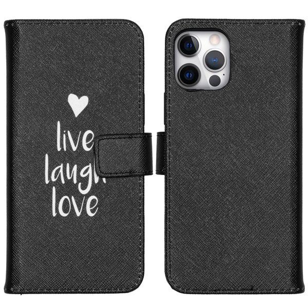 imoshion Design TPU Klapphülle iPhone 12 (Pro) - Live Laugh Love