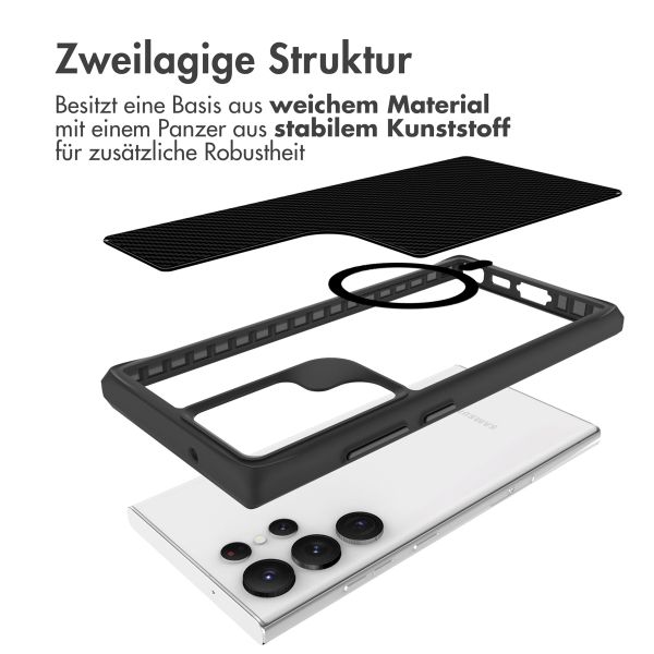 imoshion Rugged Hybrid Carbon Case mit MagSafe Samsung Galaxy S23 Ultra - Schwarz