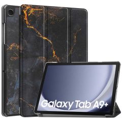 imoshion Design Trifold Klapphülle für das Samsung Galaxy Tab A9 Plus - Black Marble