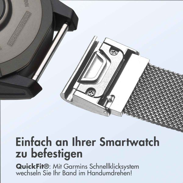 imoshion QuickFit® Milanese Armband -   Garmin 20 mm Anschluss - Größe L/XL - Silber
