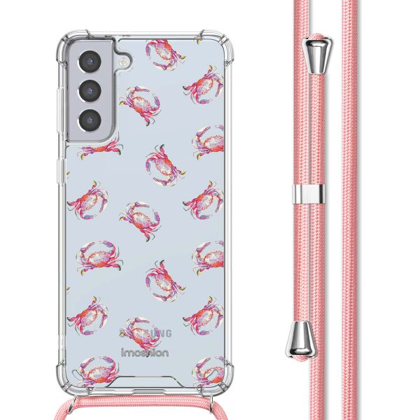 imoshion Design Hülle mit Band für das Samsung Galaxy S21 - Crab Watercolor