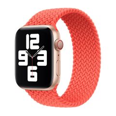 Apple Geflochtenes Solo Loop für das  Apple Watch | 44/45/46/49 mm - Größe 11 - Electric Orange