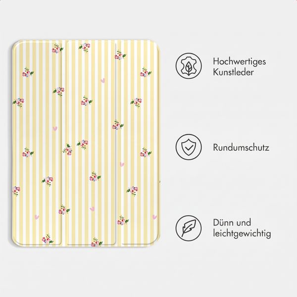 imoshion Design Trifold Klaphülle Apple iPad 11 (2025) 11 Zoll A16 / iPad 10 (2022) 10.9 Zoll - Garden Stripes