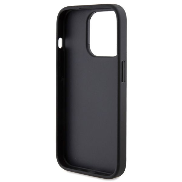 Guess 4G Metal Logo Back Cover mit Glitter Apple iPhone 15 Pro - Schwarz