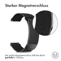 imoshion Magnetisches Milanaise Armband -   Universelle 22 mm Anschluss - Größe S - Schwarz