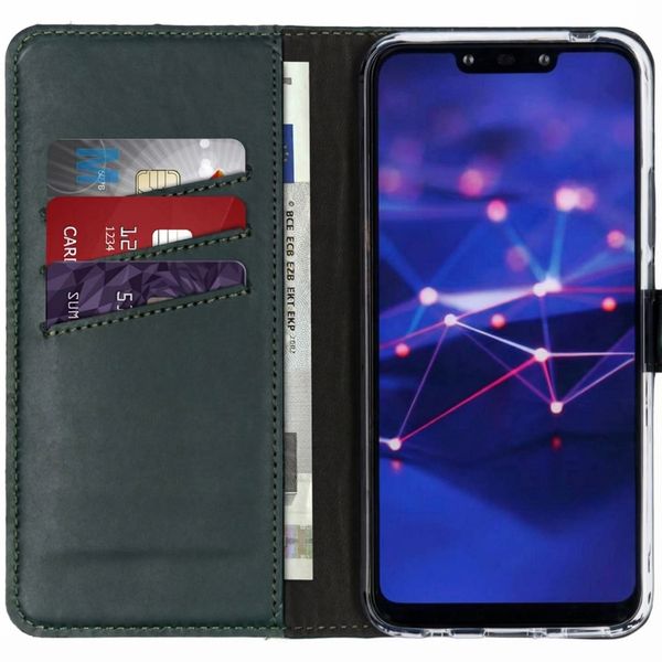 Selencia Echtleder Klapphülle Huawei Mate 20 Lite - Grün