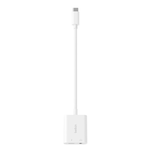 Belkin RockStar™ 3,5-mm-Audio- und USB-C-Ladeadapter - Weiß