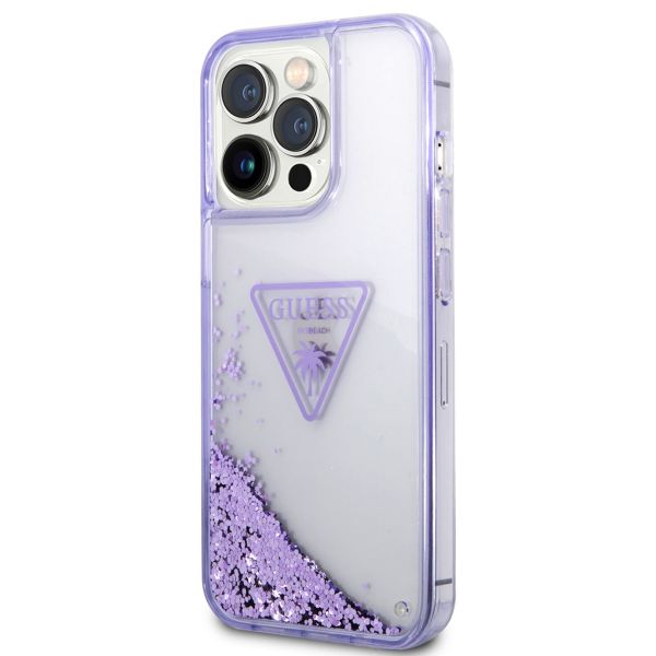 Guess Liquid Glitter Back Cover für das iPhone 14 Pro - Violett