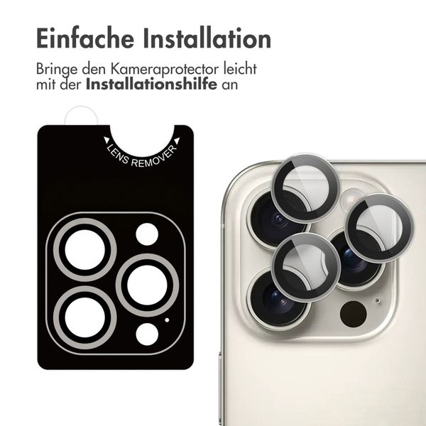 imoshion 2er-Pack Objektivschutz für Kamera für das Apple iPhone 16 Pro / 16 Pro Max - Natural / Titanium