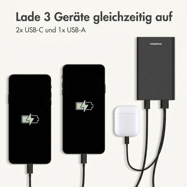 imoshion Ultra Series Aluminium Powerbank 20.000 mAh - Schnellladen bis 33W - Black