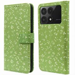imoshion Design Klapphülle Xiaomi Poco X6 Pro - Green Flowers