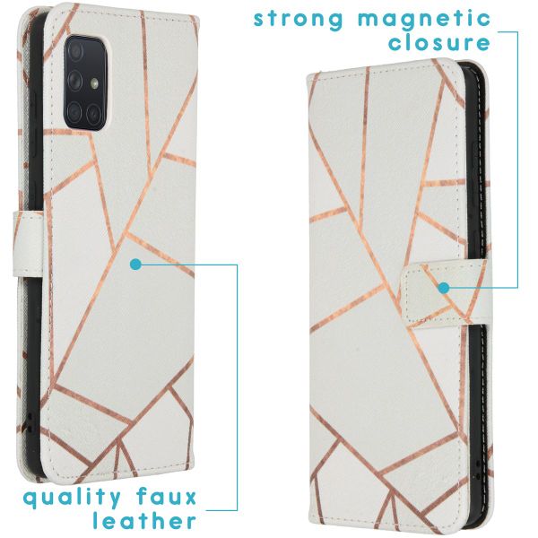 imoshion Design TPU Klapphülle Samsung Galaxy A71 - White Graphic