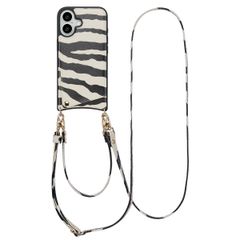Selencia Nova HandyHülle mit Kordel und Kartenhalter Apple iPhone 16 - Zazzy Zebra