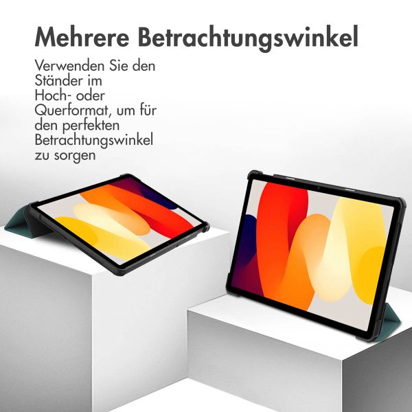 imoshion Trifold Klapphülle für das Xiaomi Redmi Pad SE - Dunkelgrün