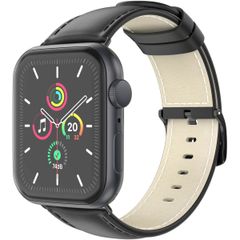 imoshion Classic Lederarmband für das  Apple Watch Series 1 t/m 9 / SE (38/40/41 mm) | Series 10 / 11 (42 mm) - Schwarz