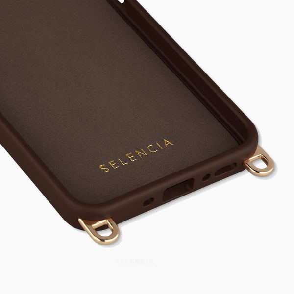 Selencia Rivièra Backcover mit MagSafe mit abnehmbaren Haken Samsung Galaxy A34 (5G) - Choco Brown
