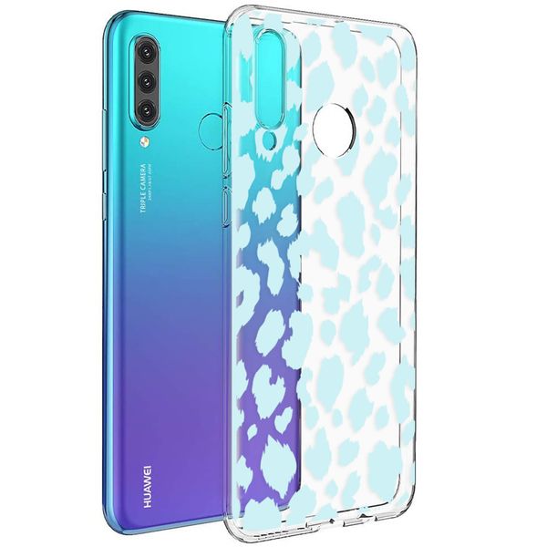 imoshion Design Hülle Huawei P30 Lite - Leopard - Blau