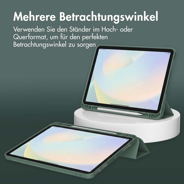 Accezz Smarte Klapphülle aus Silikon Apple iPad 11 (2025) 11 Zoll A16 / iPad 10 (2022) 10.9 Zoll - Dunkelgrün