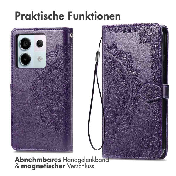 imoshion Mandala Klapphülle für das Xiaomi Redmi Note 13 Pro (5G) / Poco X6 - Violett