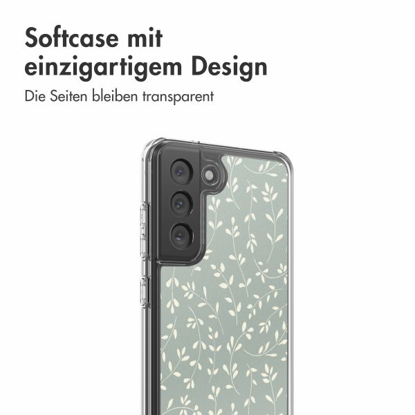 imoshion Design Hülle Samsung Galaxy S21 FE - Smoke Green Flowers