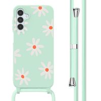 imoshion Silikonhülle design mit Band für das Samsung Galaxy A15 (5G/4G) - Green Flower Distance