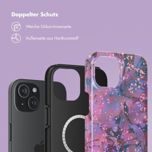 Selencia Vivid Rückabdeckung mit MagSafe Apple iPhone 15 - Fresh Paint Flower Orange