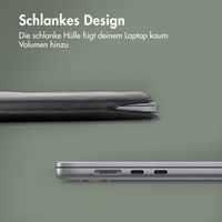 Accezz Leather Laptop Hülle Apple MacBook 14 Zoll - Laptop Sleeve - Schwarz