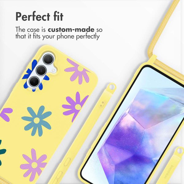 imoshion SilikonHülle design mit Band Samsung Galaxy A55 - Yellow Flower Distance