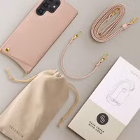 Selencia Nova HandyHülle mit Kordel und Kartenhalter Samsung Galaxy S25 Ultra - Dusty Rose