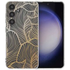 imoshion Design Hülle Samsung Galaxy S24 - Golden Leaves Transparent