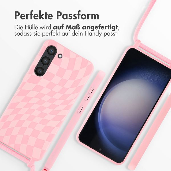 imoshion SilikonHülle design mit Band Samsung Galaxy S23 Plus - Retro Pink