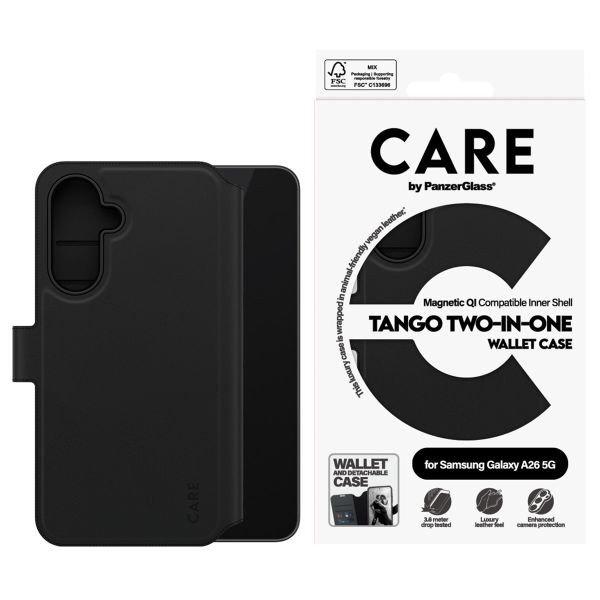 CARE by PanzerGlass Tango 2 in 1 Wallet Case MagSafe Samsung Galaxy A26 - Schwarz