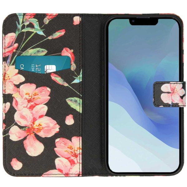 imoshion Design TPU Klapphülle für das iPhone 14 - Blossom Watercolor Black