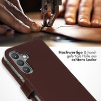 Selencia Echtleder Klapphülle Samsung Galaxy S24 - Dunkelbraun