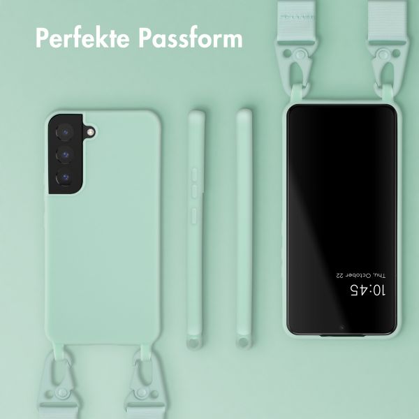Selencia SilikonHülle mit abnehmbarem Band Samsung Galaxy S22 - Türkis