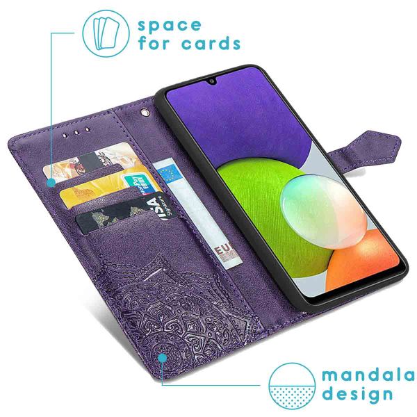 imoshion Mandala Klapphülle für das Samsung Galaxy M22 / A22 (4G) - Violett