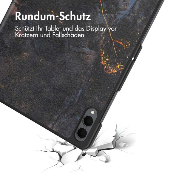 imoshion Design Trifold Klaphülle Samsung Galaxy Tab S11 Ultra - Black Marble