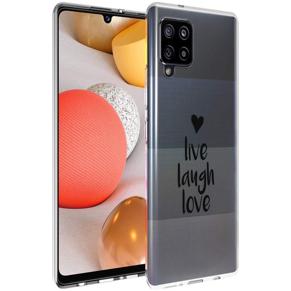 imoshion Design Hülle Samsung Galaxy A42 - Live Laugh Love - Schwarz