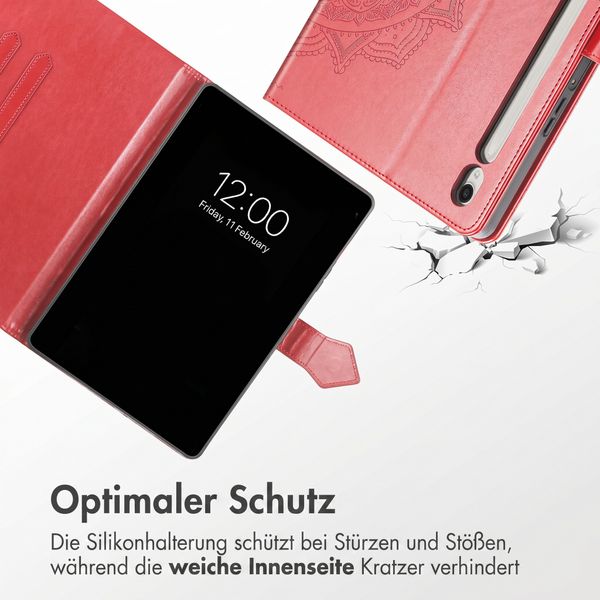 imoshion Mandala Klapphülle Samsung Galaxy Tab S9 11.0 Zoll / S10 Lite / S10 FE / S9 FE 10.9 Zoll - Rot