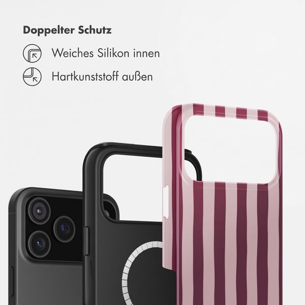 Selencia Vivid Rückabdeckung mit MagSafe Apple iPhone 18 Pro Max / 17 Pro Max - Bonbon Stripe Raspberry