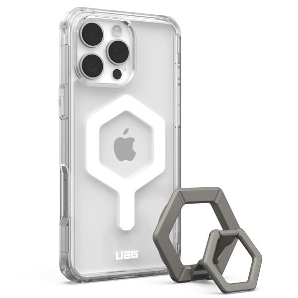 UAG Plyo Pro back Cover + Magnetic Ring Stand Apple iPhone 16 Pro Max - Ice White / Titanium