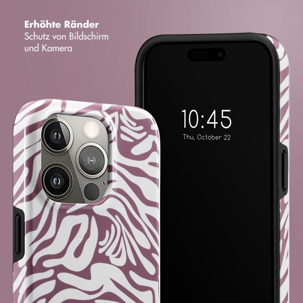 Selencia Vivid Tough Back Cover für das iPhone 15 Pro - Trippy Swirl Dark Rose