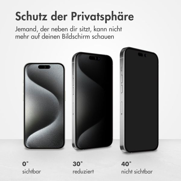 Accezz Privacy Displayschutz aus gehärtetem Glas Apple iPhone 15 Pro Max
