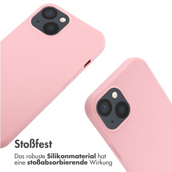 imoshion Silikonhülle mit Band für das iPhone 13 - Rosa