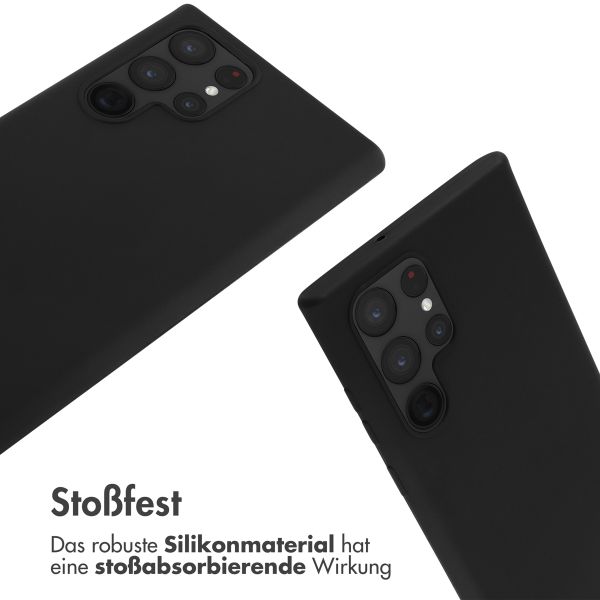 imoshion Silikonhülle mit Band für das Samsung Galaxy S22 Ultra - Schwarz