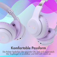 imoshion Kabellose Kinderkopfhörer LED Light - Dezibelbegrenzer - Mit AUX-Kabel - Lavender Lilac